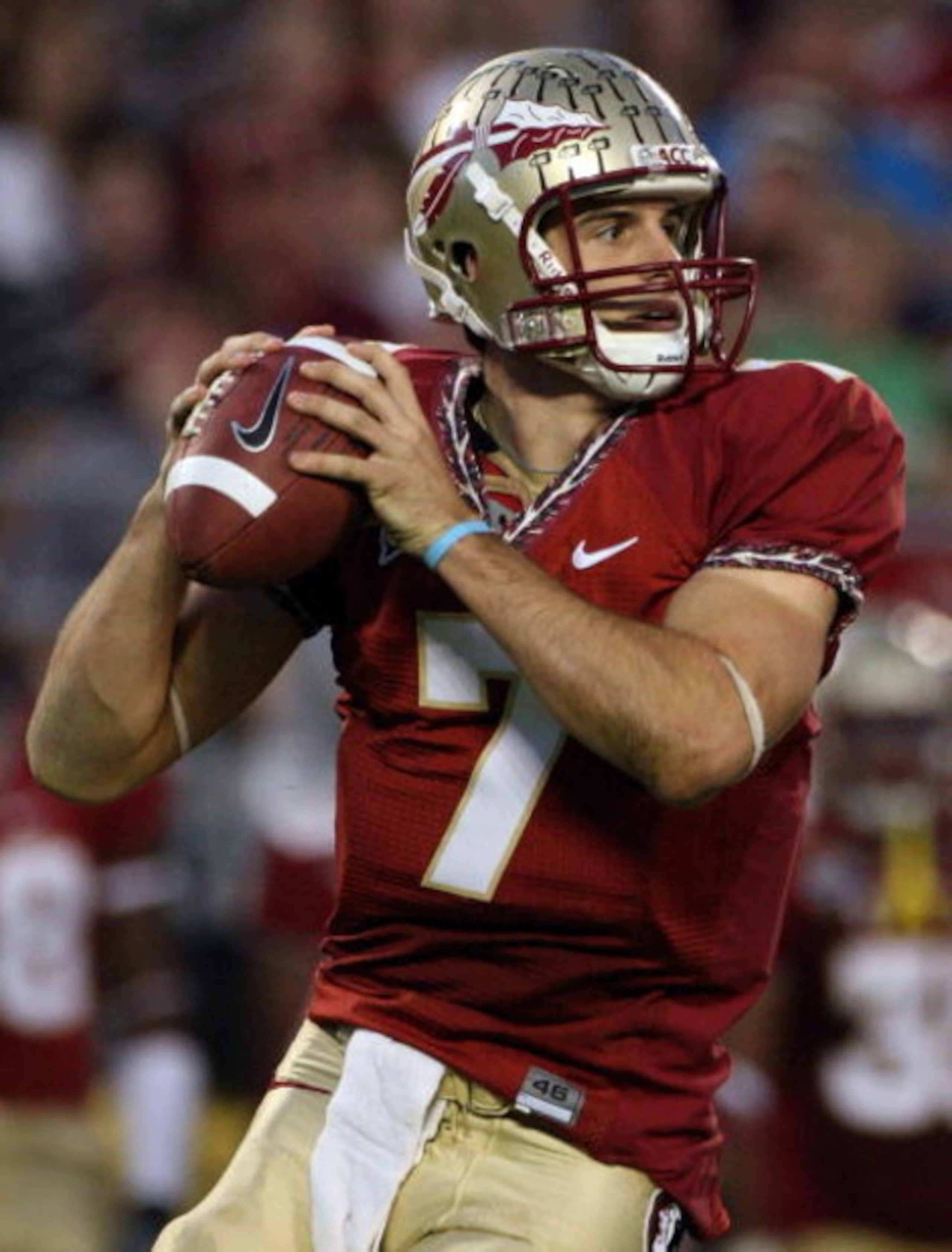 ORLANDO, FL - DECEMBER 27: Christian Ponder #7 of the Florida State Seminoles attempts a pass during the Champs Bowl against the Wisconsin Badgers on December 27, 2008 at the Citrus Bowl in Orlando, Florida. (Photo by Sam Greenwood/Getty Images) ORLANDO, FL - DECEMBER 27: Christian Ponder #7 of the Florida State Seminoles attempts a pass during the Champs Bowl against the Wisconsin Badgers on December 27, 2008 at the Citrus Bowl in Orlando, Florida. (Photo by Sam Greenwood/Getty Images)
