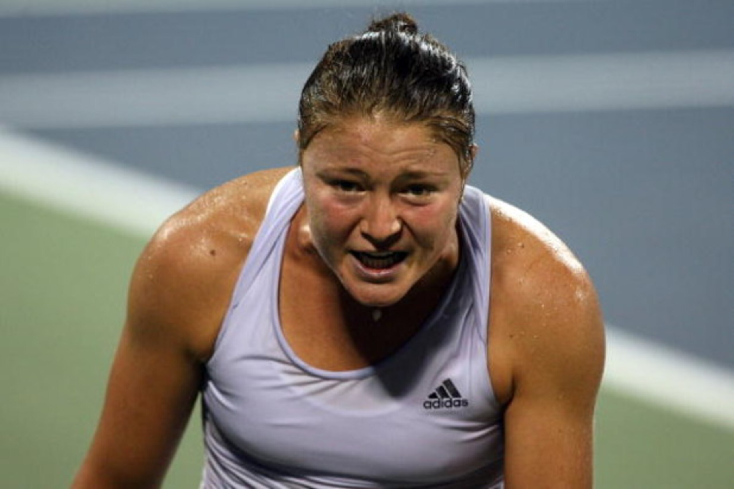 NEW YORK - SEPTEMBER 05: Dinara Safina of Russia reacts after a play to Petra Kvitova of the Czech Republic during day six of the 2009 U.S. Open at the USTA Billie Jean King National Tennis Center on September 5, 2009 in the Flushing neighborhood of the NEW YORK - SEPTEMBER 05: Dinara Safina of Russia reacts after a play to Petra Kvitova of the Czech Republic during day six of the 2009 U.S. Open at the USTA Billie Jean King National Tennis Center on September 5, 2009 in the Flushing neighborhood of the