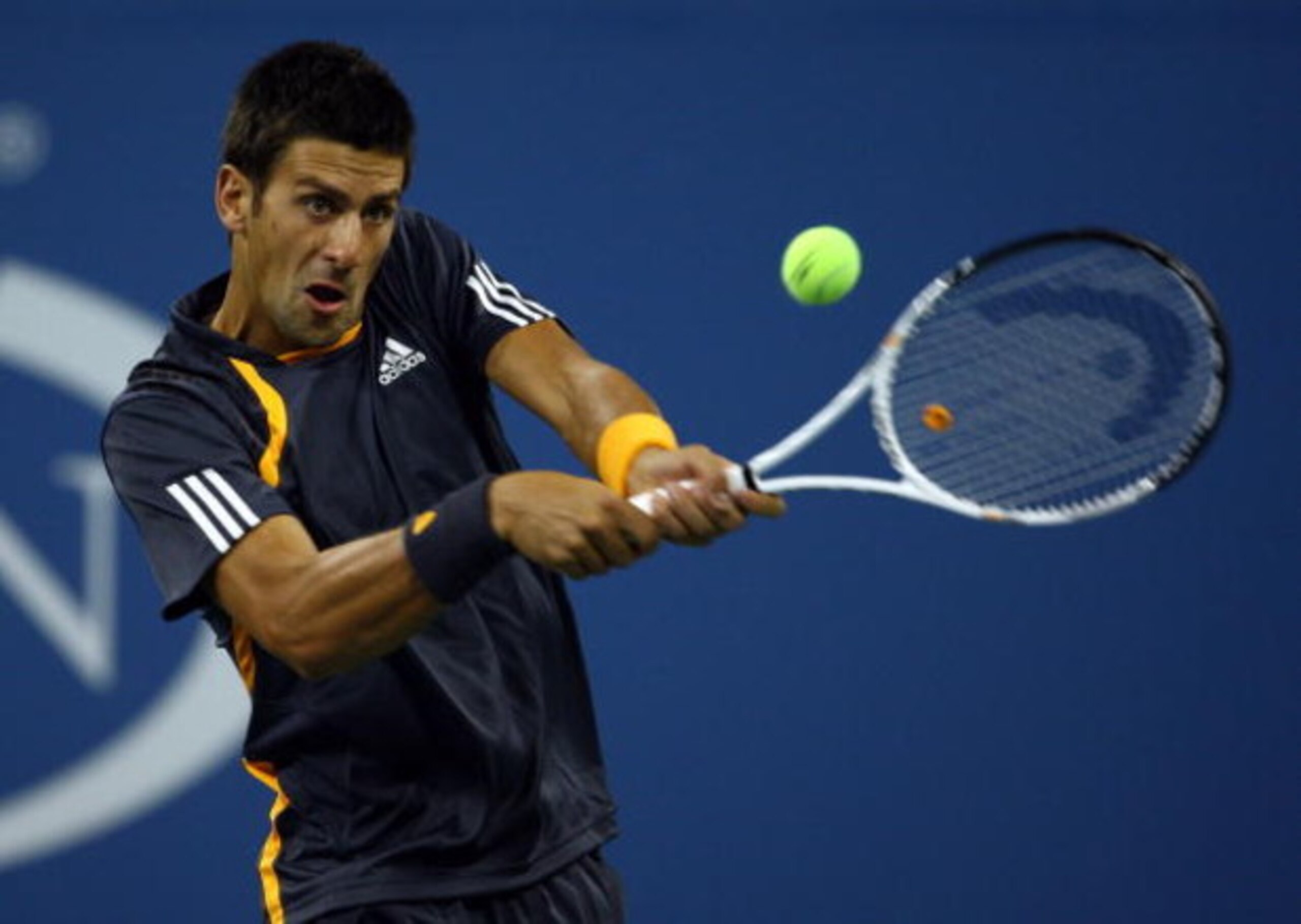 NEW YORK - SEPTEMBER 07:  Novak Djokovic of Serbia returns a shot against Radek Stepanek of the Czech Republic during day eight of the 2009 U.S. Open at the USTA Billie Jean King National Tennis Center on September 7, 2009 in the Flushing neighborhood of 
