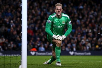 MANCHESTER, ENGLAND - DECEMBER 28:  Man of the Match Joe Hart, Goalkeeper of Manchester City looks on during the Barclays Premier League match between Manchester City and Crystal Palace at the Etihad Stadium on December 28, 2013 in Manchester, England.  (
