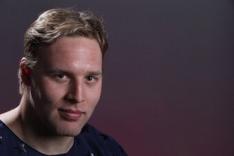 ARLINGTON, VA - AUGUST 27:  Jack Johnson poses after being named a candidate for the 2014 USA Hockey Olympic Team at the Kettler Capitals Iceplex on August 27, 2013 in Arlington, Virginia.  (Photo by Bruce Bennett/Getty Images)