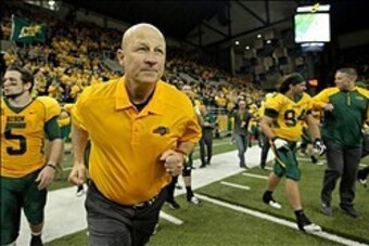Dec 20, 2013; Fargo, ND, USA; North Dakota State Bison head coach Craig Bohl looks on after the game against the New Hampshire Wildcats at FargoDome. North Dakota State defeated New Hampshire 52-14. Mandatory Credit: Brace Hemmelgarn-USA TODAY Sports