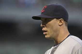 CHICAGO, IL - SEPTEMBER 14:  Ubaldo Jimenez #30 of the  Cleveland Indians reacts while playing the Chicago White Sox during their MLB game at U.S. Cellular Field on September 14, 2013 in Chicago, Illinois. (Photo by John Gress/Getty Images)