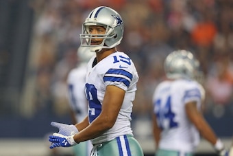 ARLINGTON, TX - AUGUST 24:  Miles Austin #19 of the Dallas Cowboys during a preseason game at AT&T Stadium on August 24, 2013 in Arlington, Texas.  (Photo by Ronald Martinez/Getty Images)