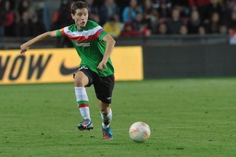 PRAGUE, CZECH REPUBLIC - OCTOBER 4:  Ander Herrera of Athletic Club in action during the UEFA Europa League group stage match between AC Sparta Praha and Athletic Club held on October 4, 2012 at the Stadion Letna in Prague, Czech Republic. (Photo by Micha
