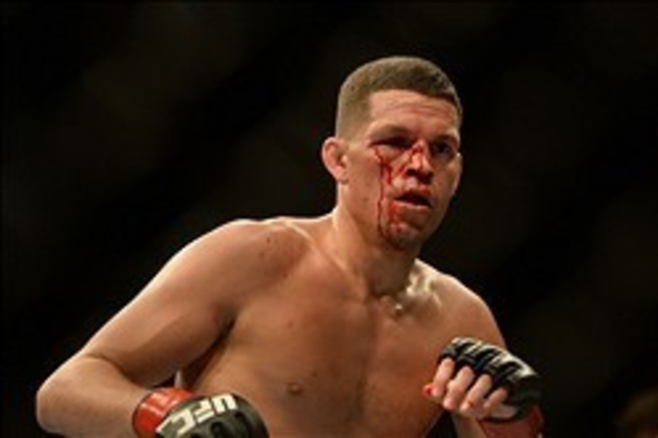 Apr 20, 2013; San Jose, CA, USA; Nate Diaz fights Josh Thomson (not pictured) during the lightweight bout of the UFC on Fuel TV at HP Pavilion. Mandatory Credit: Kyle Terada-USA TODAY Sports