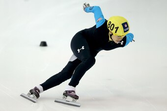 SALT LAKE CITY, UT - JANUARY 02: Jessica Smith #801 competes in the ladies 444 meter time trial during the U.S. Olympic Short Track Trials at the Utah Olympic Oval on January 2, 2014 in Salt Lake City, Utah.  (Photo by Matthew Stockman/Getty Images)