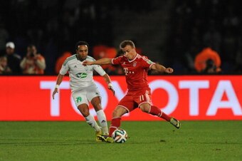MARRAKECH, MOROCCO - DECEMBER 21:  Xherdan Shaqiri of FC Bayern Munchen in action during the FIFA Club World Cup Final match between FC Bayern Munchen and Raja Casablanca at Marrakech Stadium on December 21, 2013 in Marrakech, Morocco.  (Photo by Steve Ba