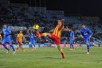 GETAFE, SPAIN - DECEMBER 22: Cristian Tello of FC Barcelona in action during the La Liga match between Getafe CF and FC Barcelona at Coliseum Alfonso Perez on December 22, 2013 in Getafe, Spain. (Photo by Denis Doyle/Getty Images) GETAFE, SPAIN - DECEMBER 22: Cristian Tello of FC Barcelona in action during the La Liga match between Getafe CF and FC Barcelona at Coliseum Alfonso Perez on December 22, 2013 in Getafe, Spain. (Photo by Denis Doyle/Getty Images)