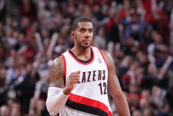 PORTLAND, OR - DECEMBER 26:  LaMarcus Aldridge #12 of the Portland Trail Blazers walks up the court against the Los Angeles Clippers on December 26, 2013 at the Moda Center Arena in Portland, Oregon. NOTE TO USER: User expressly acknowledges and agrees th