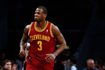 Jan 4, 2014; Brooklyn, NY, USA;  Cleveland Cavaliers shooting guard Dion Waiters (3) reacts after scoring during the third quarter against the Brooklyn Nets at Barclays Center. Brooklyn Nets won 89-82.  Mandatory Credit: Anthony Gruppuso-USA TODAY Sports