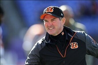 Nov 10, 2013; Baltimore, MD, USA;  Cincinnati Bengals coach Mike Zimmer prior to the game against the Baltimore Ravens at M&T Bank Stadium. Mandatory Credit: Mitch Stringer-USA TODAY Sports