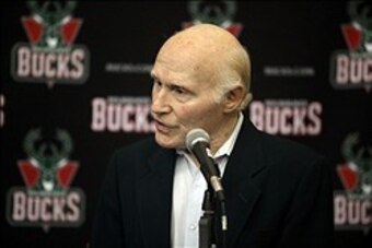 Sep 30, 2013; St. Francis, WI, USA; Milwaukee Bucks owner Herb Kohl speaks with the media at Milwaukee Bucks Training Center. Mandatory Credit: Mary Langenfeld-USA TODAY Sports