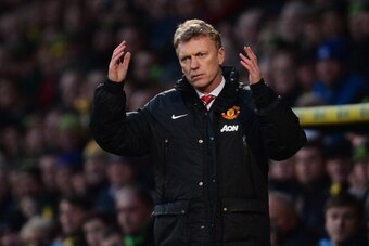 NORWICH, ENGLAND - DECEMBER 28:  David Moyes manager of Manchester United reacts during the Barclays Premier League match between Norwich City and  Manchester United at Carrow Road on December 28, 2013 in Norwich, England.  (Photo by Jamie McDonald/Getty 