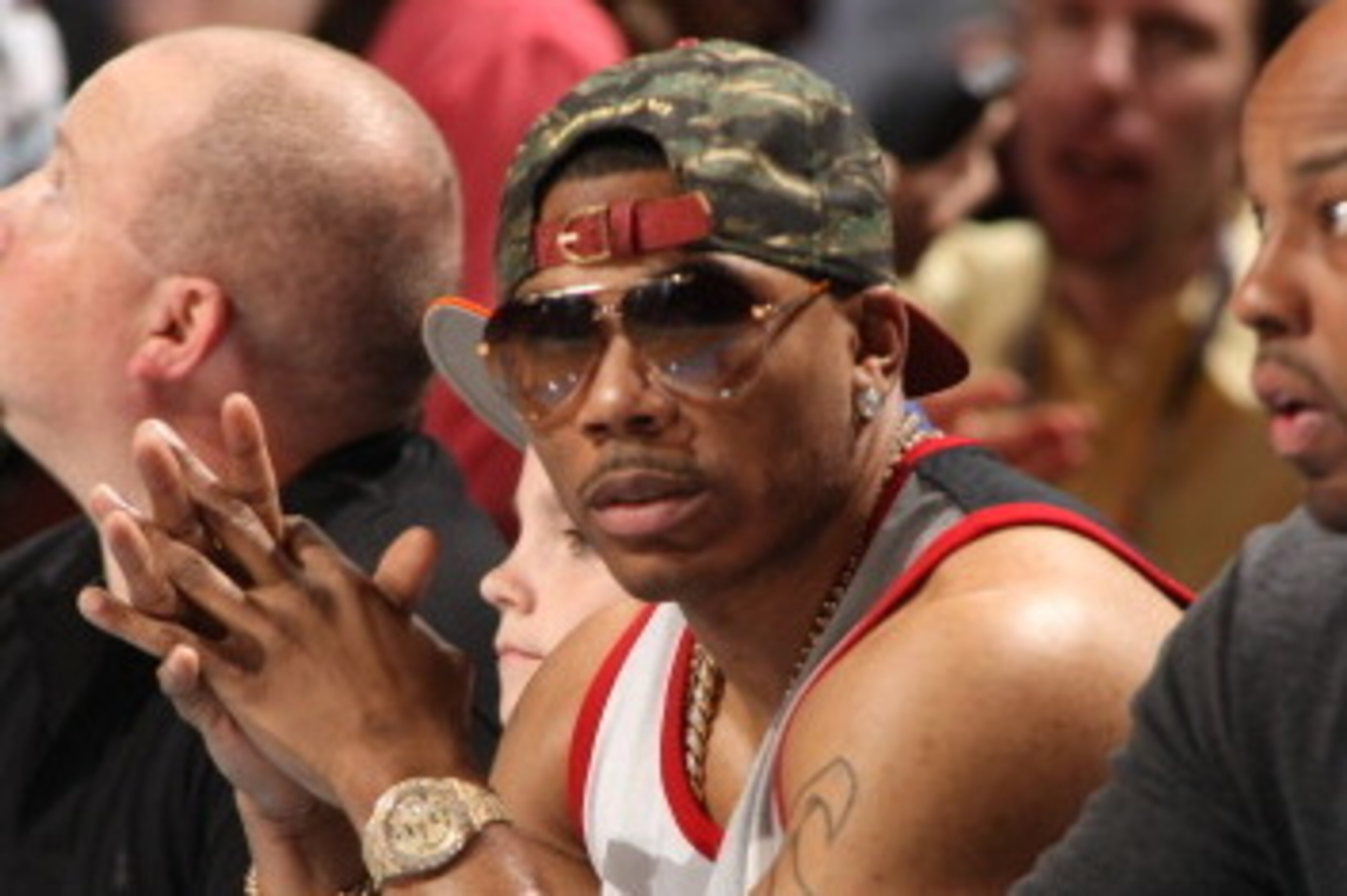 CHARLOTTE, NC - APRIL 15:  Nelly is in the house watching the Charlotte Bobcats take on the New York Knicks at the Time Warner Cable Arena on April 15, 2013 in Charlotte, North Carolina.  NOTE TO USER: User expressly acknowledges and agrees that, by downl