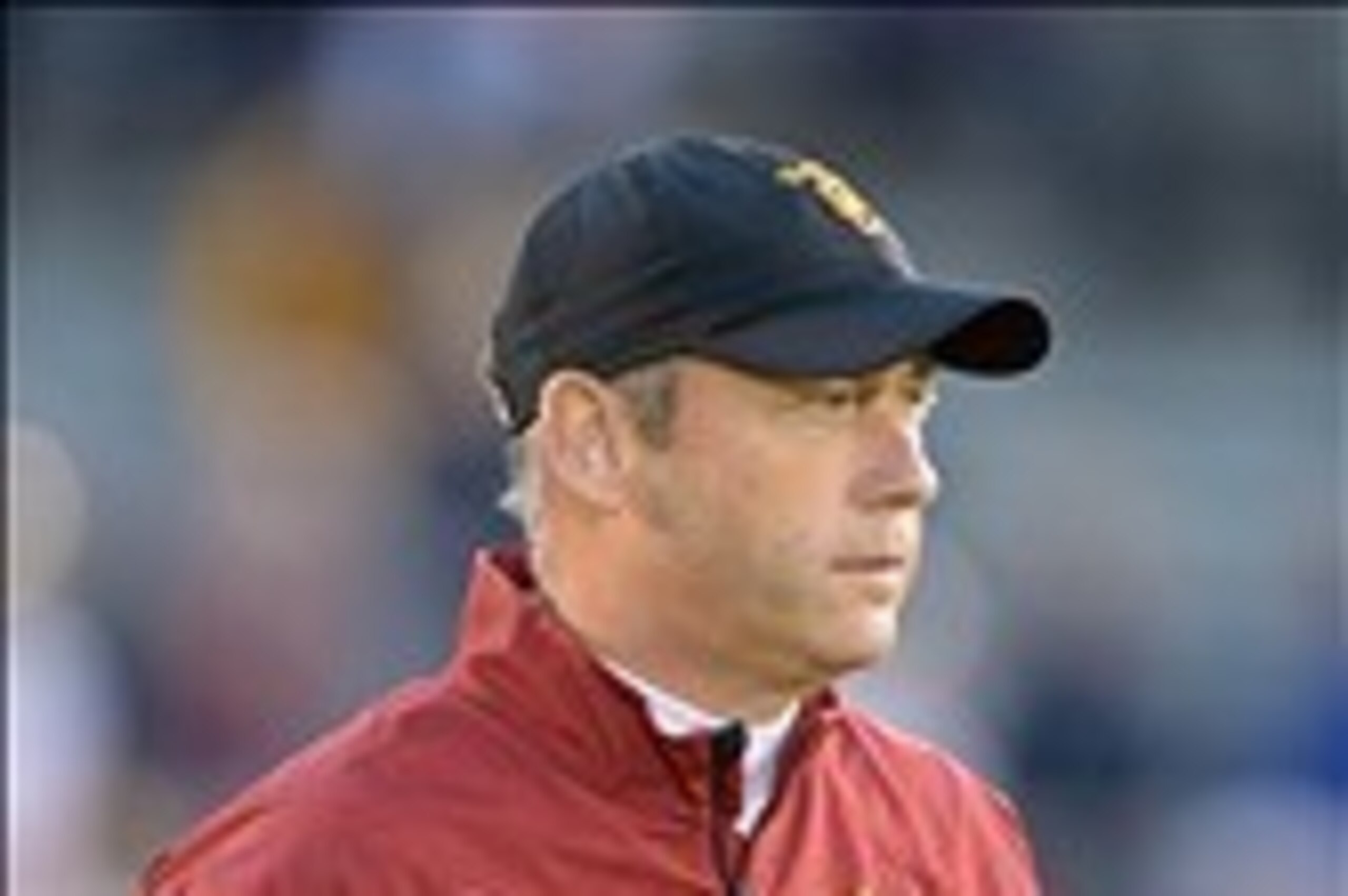 Oct 19, 2013; South Bend, IN, USA; Southern California Trojans defensive coordinator Clancy Pendergast during the game against the Notre Dame Fighting Irish at Notre Dame Stadium. Notre Dame defeated USC 14-10. Mandatory Credit: Kirby Lee-USA TODAY Sports
