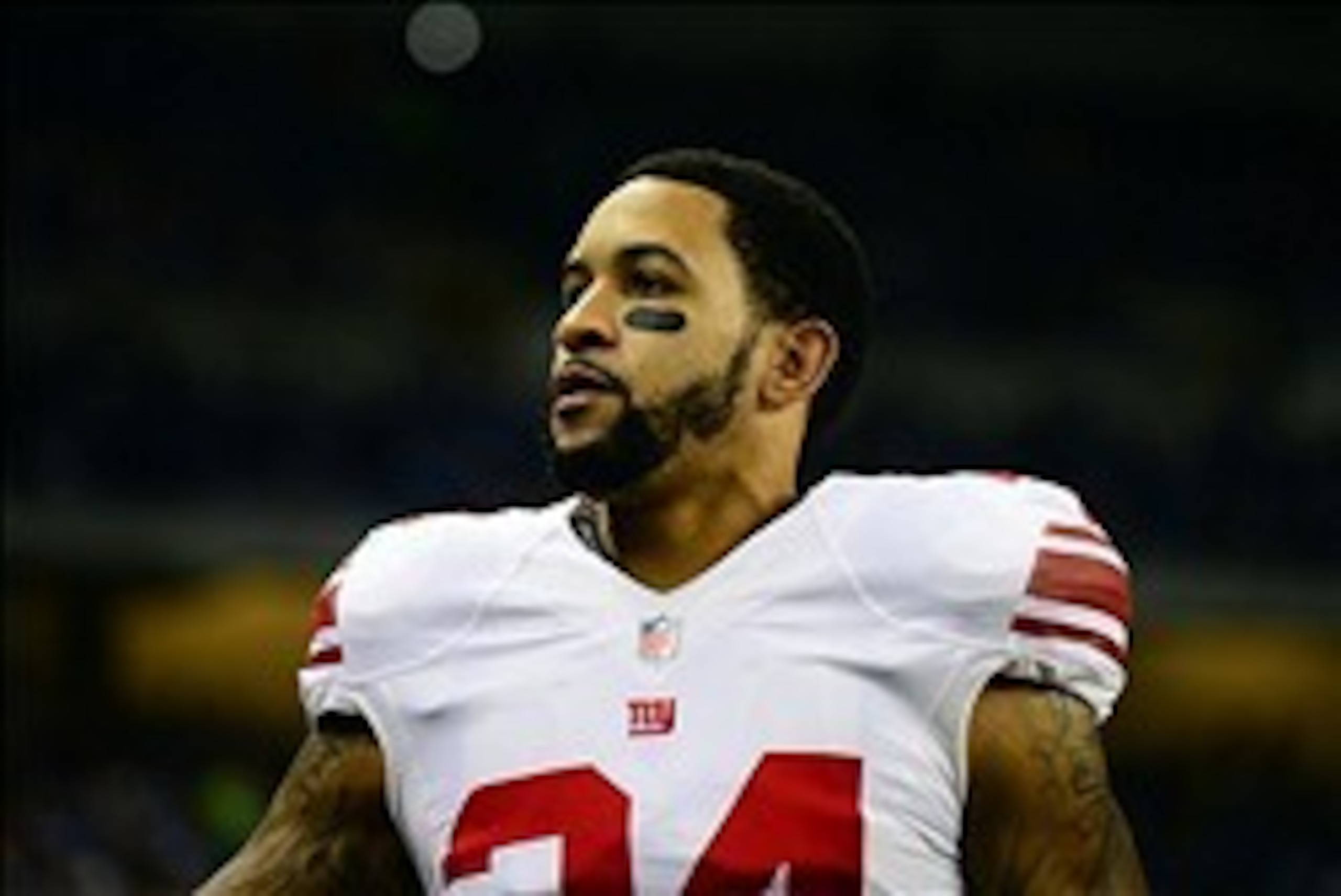 Dec 22, 2013; Detroit, MI, USA; New York Giants cornerback Terrell Thomas (24) against the Detroit Lions at Ford Field. Mandatory Credit: Andrew Weber-USA TODAY Sports