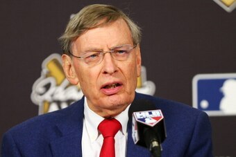 ST LOUIS, MO - OCTOBER 27:  Major League Baseball Commissioner Allan 'Bud' Selig speaks during the 2013 Hank Aaron Award press conference prior Game Four of the 2013 World Series between the Boston Red Sox and the St. Louis Cardinals at Busch Stadium on O