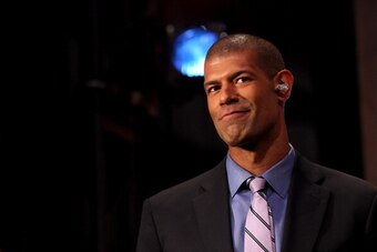NEW YORK, NY - JUNE 27:  Shane Battier of the Miami Heat looks on during the 2013 NBA Draft at Barclays Center on June 27, 2013 in in the Brooklyn Bourough of New York City.  NOTE TO USER: User expressly acknowledges and agrees that, by downloading and/or