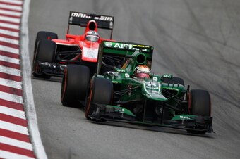 KUALA LUMPUR, MALAYSIA - MARCH 24:  Giedo van der Garde of the Netherlands and Caterham drives during the Malaysian Formula One Grand Prix at the Sepang Circuit on March 24, 2013 in Kuala Lumpur, Malaysia.  (Photo by Clive Mason/Getty Images)