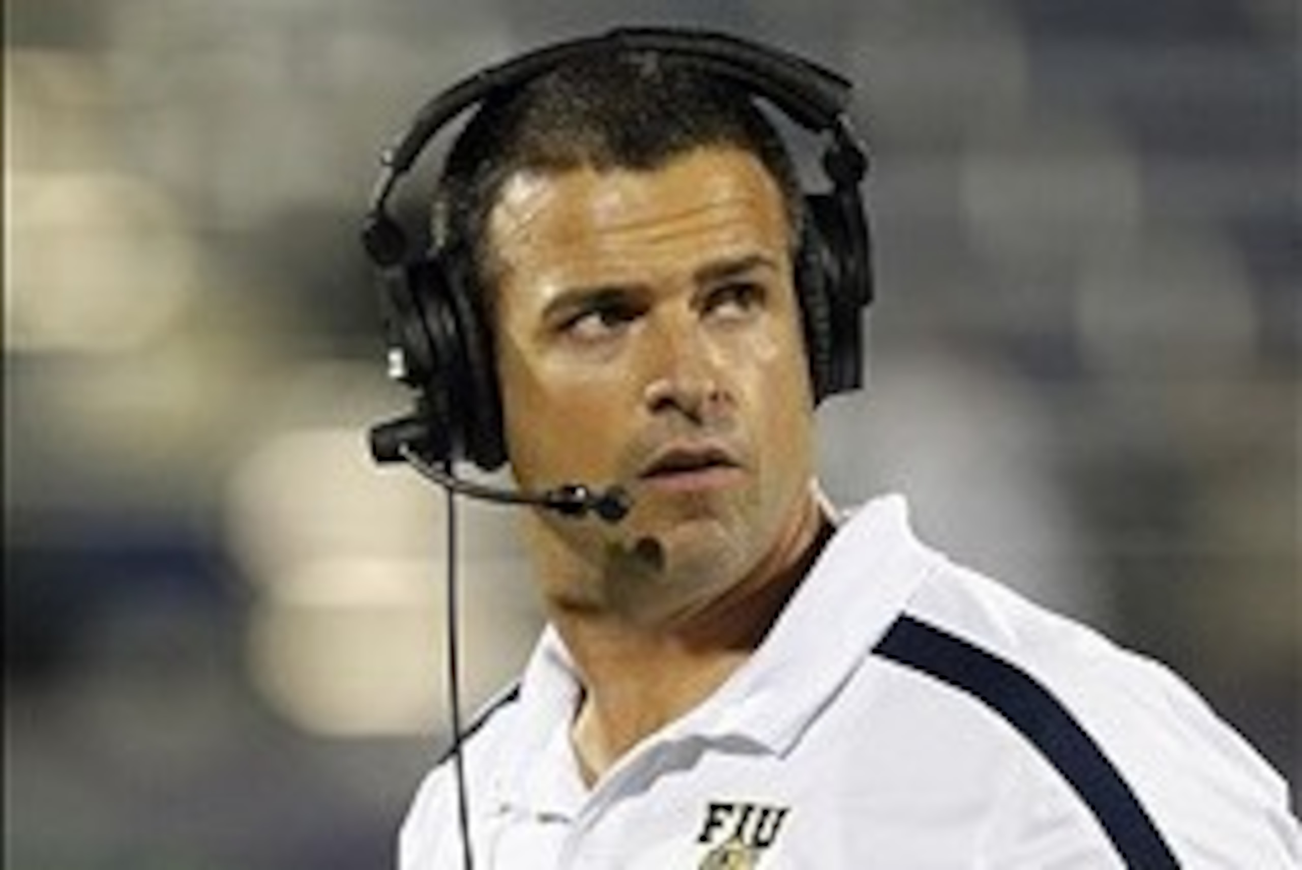 Nov 24 2012; Miami, FL, USA;  Florida International Golden Panthers head coach Mario Cristobal in the second quarter of a game against the Louisiana Monroe Warhawks at FIU Stadium.  Mandatory Credit: Robert Mayer-USA TODAY Sports