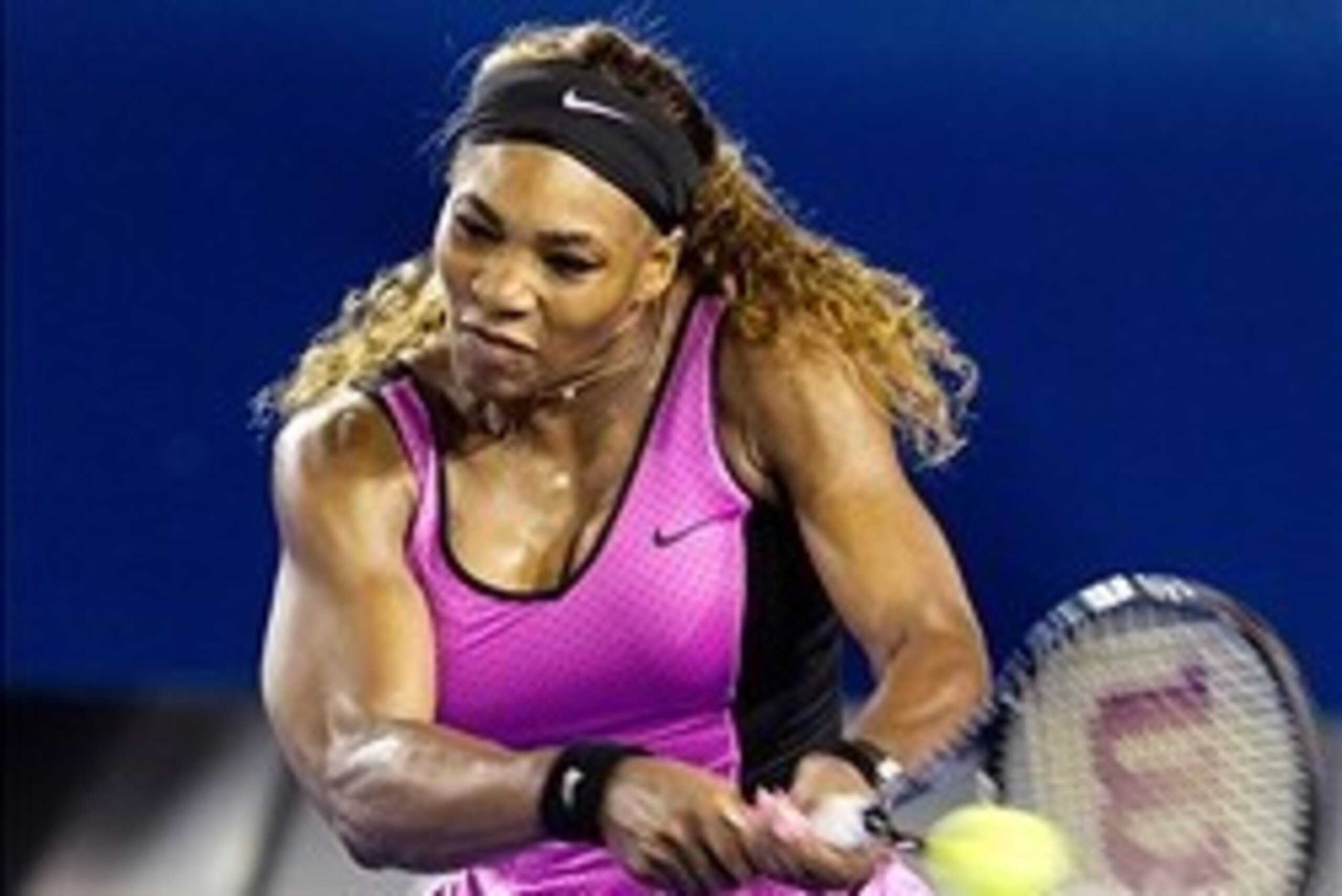 Jan 13, 2014; Melbourne, AUSTRALIA; Serena Williams (USA) during her match against Ashleigh Barty (AUS) on day one of the 2014 Australian Open at Melbourne Park.  Mandatory Credit: Matthias Hauer/GEPA via USA TODAY Sports