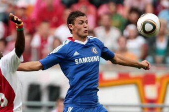 AMSTERDAM, NETHERLANDS - JULY 23:  Nemanja Matic of Chelsea pushs off Eyong Enoh of Ajax during a Pre-seson Friendly match between Chelsea and Ajax at Amsterdam Arena on July 23, 2010 in Amsterdam, Netherlands.  (Photo by Phil Cole/Getty Images)