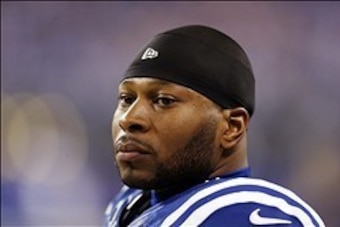 Jan 4, 2014; Indianapolis, IN, USA; Indianapolis Colts safety Antoine Bethea (41) watches from the sidelines in a game against  the Kansas City Chiefs during the 2013 AFC wild card playoff football game at Lucas Oil Stadium. Indianapolis defeats Kansas Ci