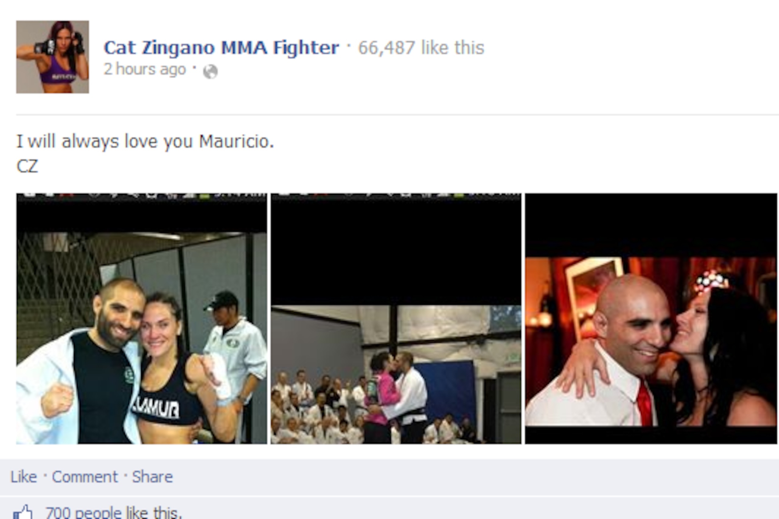Cat Zingano pays respects to her deceased husband, Mauricio.