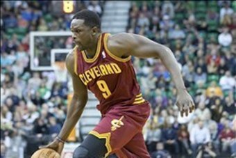 Jan 10, 2014; Salt Lake City, UT, USA; Cleveland Cavaliers forward Luol Deng (9) drives during the first half against the Utah Jazz at EnergySolutions Arena. Mandatory Credit: Russ Isabella-USA TODAY Sports
