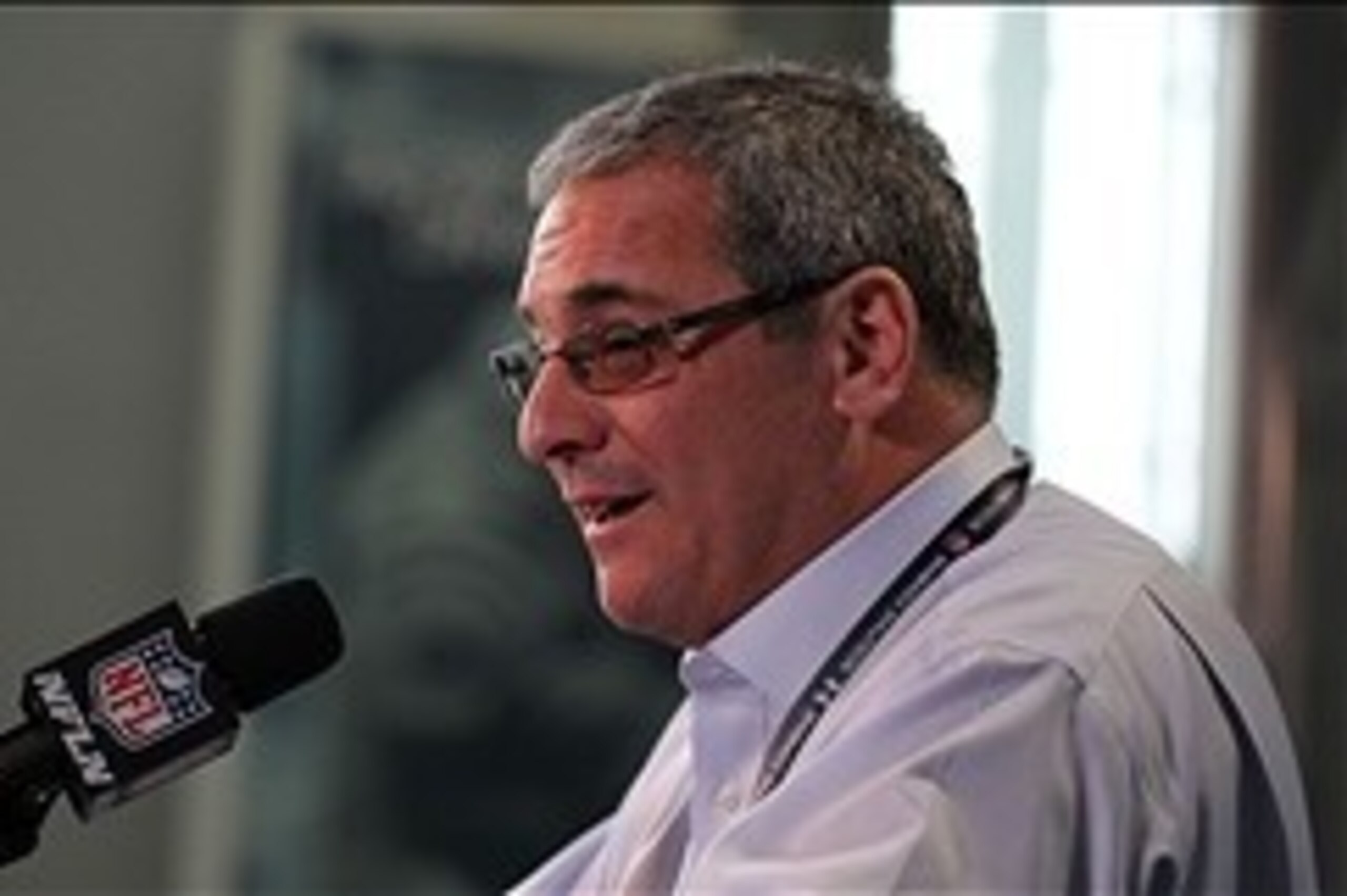 Feb 21, 2013; Indianapolis, IN, USA; Carolina Panthers general manager Dave Gettleman speaks at a press conference during the 2013 NFL Combine at Lucas Oil Stadium.  Mandatory Credit: Brian Spurlock-USA TODAY Sports