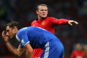 MANCHESTER, ENGLAND - AUGUST 26:  Wayne Rooney of Manchester United gestures during the Barclays Premier League match between Manchester United and Chelsea at Old Trafford on August 26, 2013 in Manchester, England.  (Photo by Alex Livesey/Getty Images)