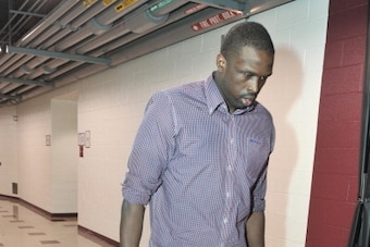 CHICAGO, IL - MAY 02: Luol Deng #9 of the Chicago Bulls arrives for Game Six of the Eastern Conference Quarterfinals against the Brooklyn Nets during the 2013 NBA Playoffs on May 2, 2013 at the United Center in Chicago, Illinois. NOTE TO USER: User expres