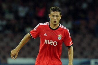 NAPLES, ITALY - AUGUST 09:  Nemanja Matic of Benfca in action during the pre-season friendly match between SSC Napoli and SL Benfica at Stadio San Paolo on August 9, 2013 in Naples, Italy.  (Photo by Giuseppe Bellini/Getty Images)