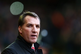 LIVERPOOL, ENGLAND - JANUARY 05:  Brendan Rodgers, manager of Liverpool looks on prior to the Budweiser FA Cup third round match between Liverpool and Oldham Athletic at Anfield on January 5, 2014 in Liverpool, England.  (Photo by Clive Mason/Getty Images