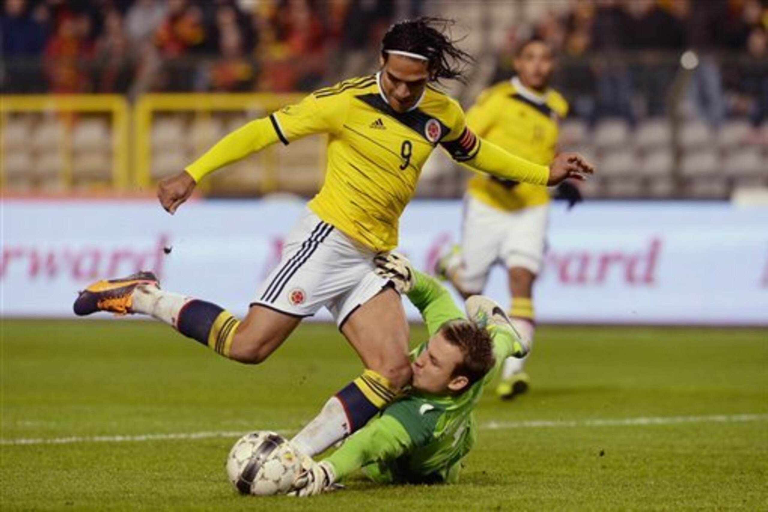 Radamel Falcao in action for Colombia, who he will travel to the 2014 World Cup with. Radamel Falcao in action for Colombia, who he will travel to the 2014 World Cup with.