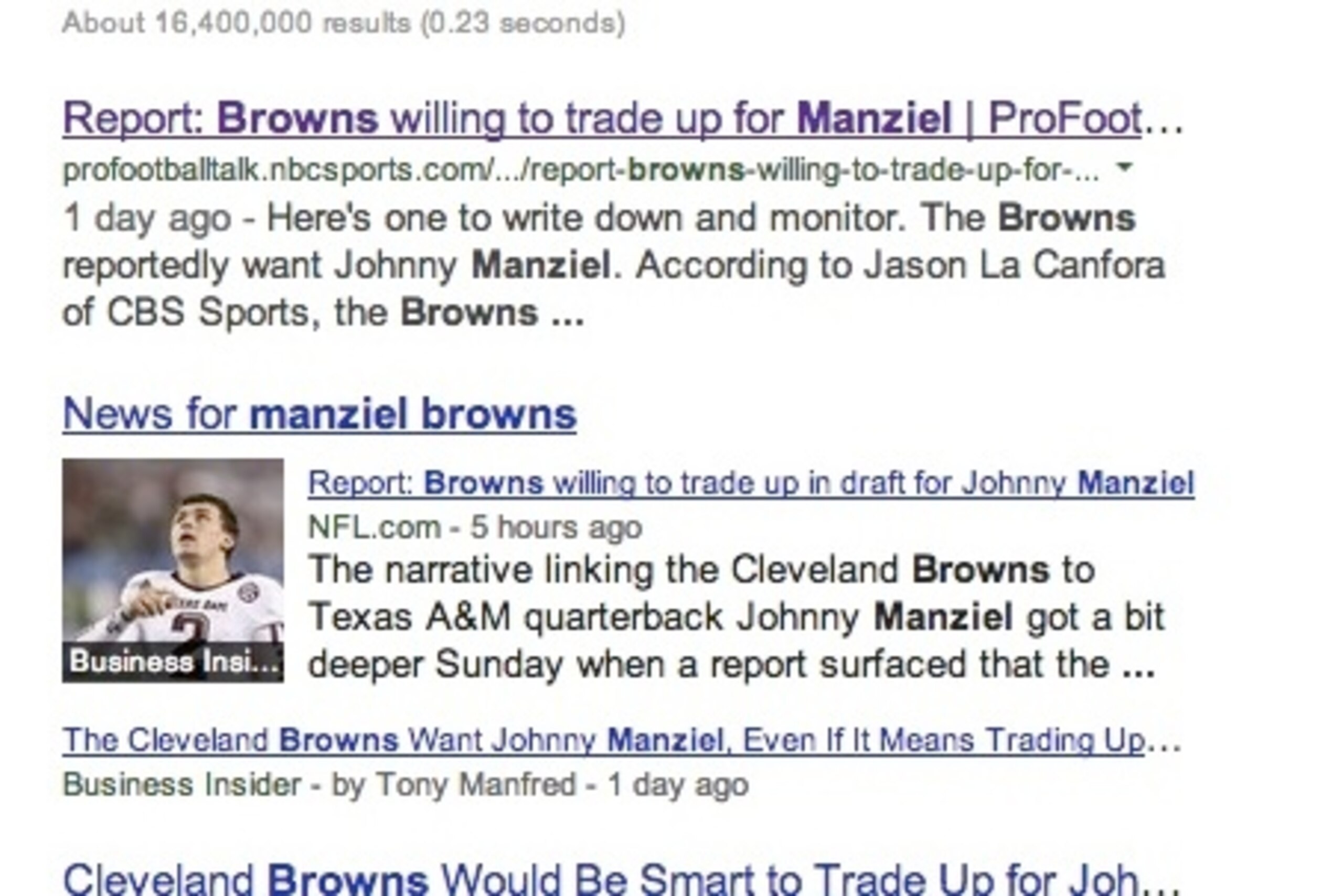 Just a fraction of what's being written about Manziel and the Browns