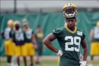 Jun 11, 2013; Green Bay, WI, USA;  Green Bay Packers cornerback Casey Hayward works out during organized team activities at Clarke Hinkle Field in Green Bay. Mandatory Credit: Benny Sieu-USA TODAY Sports