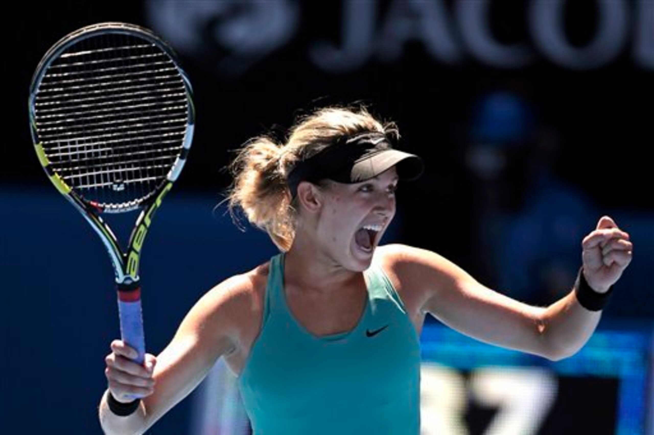 Canada's Eugenie Bouchard has reached the last four of the Australian Open. Canada's Eugenie Bouchard has reached the last four of the Australian Open.