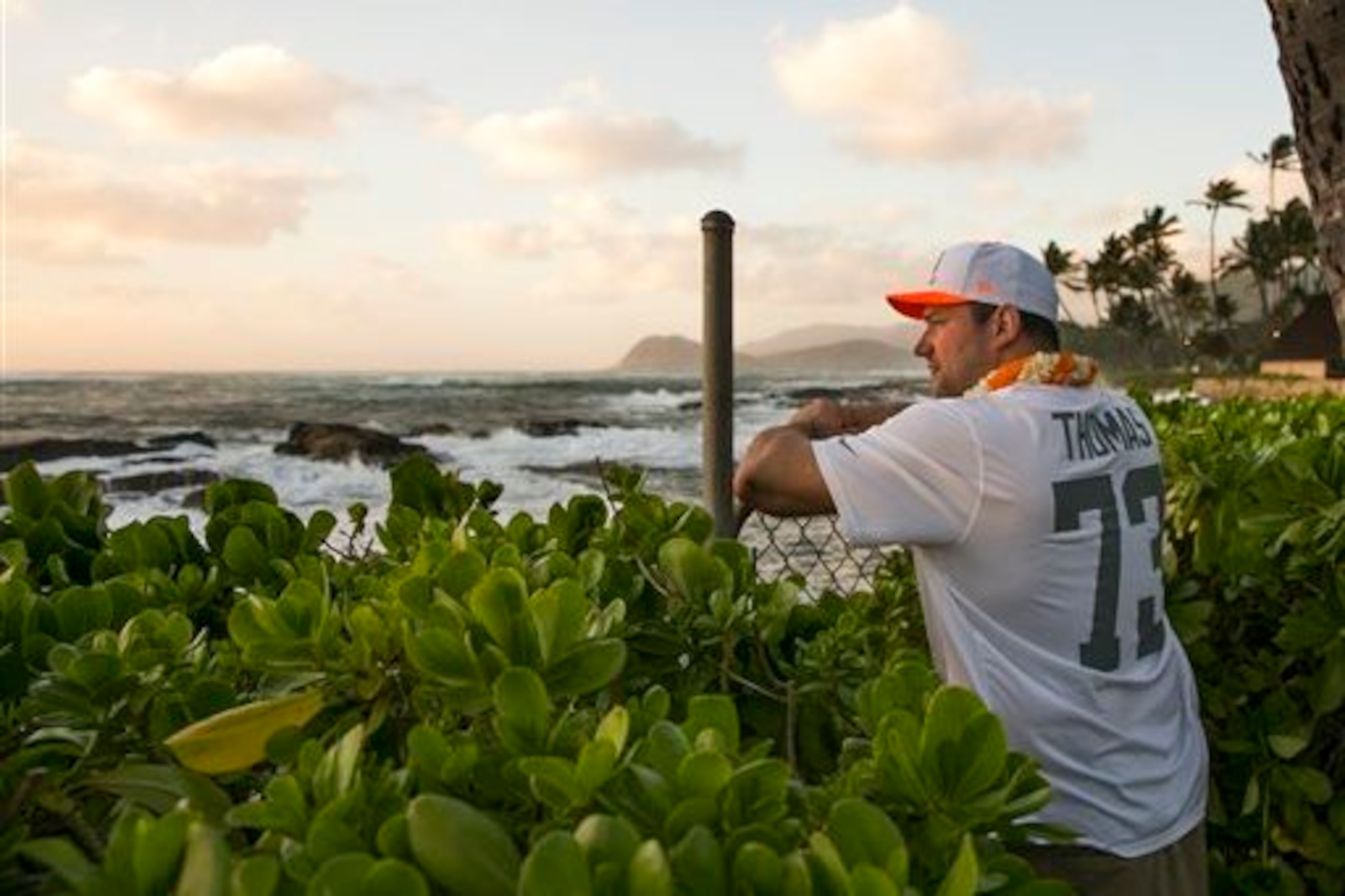 Joe Thomas pondering the meaning of linemen in the Pro Bowl.