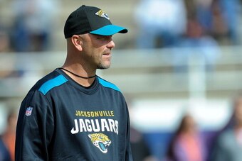 MOBILE, AL - JANUARY 20:  Head coach Gus Bradley of the South team watches action during a Senior Bowl practice session at Fairhope Stadium on January 20, 2014 in Fairhope, Alabama.  (Photo by Stacy Revere/Getty Images)