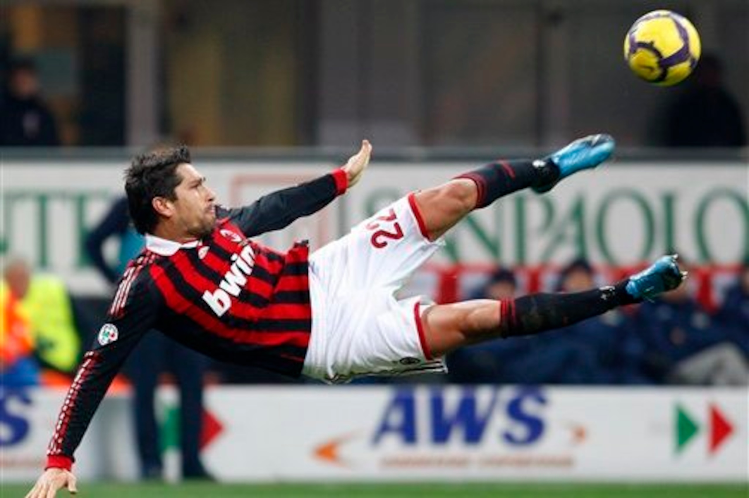 Borriello scoring a left-footed volley Borriello scoring a left-footed volley