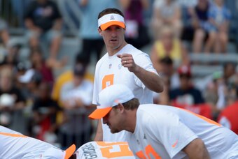 Jan 23, 2014; Honolulu, HI, USA; New Orleans Saints quarterback Drew Brees (9) at practice for the 2014 Pro Bowl at Joint Base Pearl Harbor-Hickam. Mandatory Credit: Kirby Lee-USA TODAY Sports