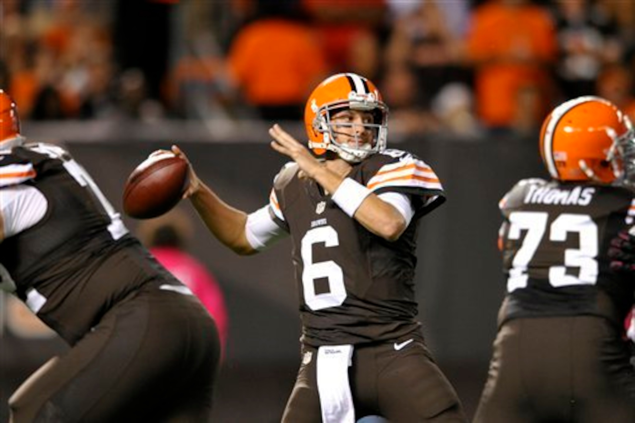 Pettine thinks highly of Brian Hoyer, who is the running to be Cleveland's starting quarterback in 2014. Pettine thinks highly of Brian Hoyer, who is the running to be Cleveland's starting quarterback in 2014.