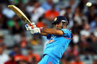 AUCKLAND, NEW ZEALAND - JANUARY 25: MS Dhoni of India bats during the One Day International match between New Zealand and India at Eden Park on January 25, 2014 in Auckland, New Zealand. (Photo by Anthony Au-Yeung/Getty Images) AUCKLAND, NEW ZEALAND - JANUARY 25: MS Dhoni of India bats during the One Day International match between New Zealand and India at Eden Park on January 25, 2014 in Auckland, New Zealand. (Photo by Anthony Au-Yeung/Getty Images)