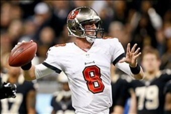 Dec 29, 2013; New Orleans, LA, USA; Tampa Bay Buccaneers quarterback Mike Glennon (8) against the New Orleans Saints during the first half of a game at the Mercedes-Benz Superdome. Mandatory Credit: Derick E. Hingle-USA TODAY Sports Dec 29, 2013; New Orleans, LA, USA; Tampa Bay Buccaneers quarterback Mike Glennon (8) against the New Orleans Saints during the first half of a game at the Mercedes-Benz Superdome. Mandatory Credit: Derick E. Hingle-USA TODAY Sports