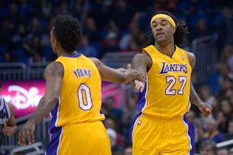 Nick Young extends a hand.