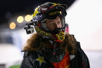 ASPEN, CO - JANUARY 23:  Colten Moore prepares for his final run en route to finishing first and earning the gold medal in the snowmobile freestyle finals at Winter X-Games 2014 Aspen at Buttermilk Mountain on January 23, 2014 in Aspen, Colorado.  (Photo 