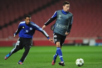 LONDON, ENGLAND - OCTOBER 23:  Julian Draxler of FC Schalke 04 during a training session at Emirates Stadium on October 23, 2012 in London, England.  (Photo by Shaun Botterill/Getty Images)