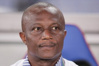 YOKOHAMA, JAPAN - SEPTEMBER 10:  James Appiah Head Coach of Ghana before the international friendly match between Japan and Ghana at International Stadium Yokohama on September 10, 2013 in Yokohama, Japan.  (Photo by Adam Pretty/Getty Images)